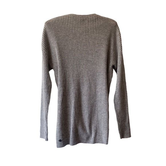 ZELLA HEATHER GRAY RIBBED WRAP SWEATER SIZE SMALL - Picture 3 of 16